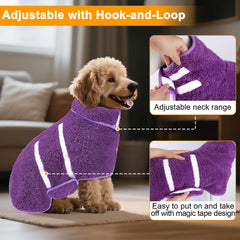 Unicorn Catcher dog bathrobe demonstrates machine-washable design.