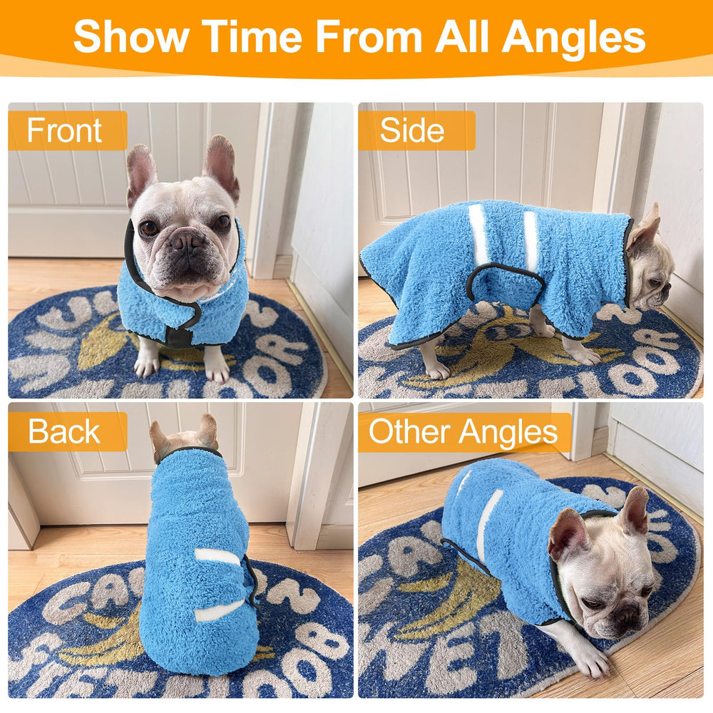 Unicorn Catcher bathrobe available in S-2XL to fit a wide range of dogs