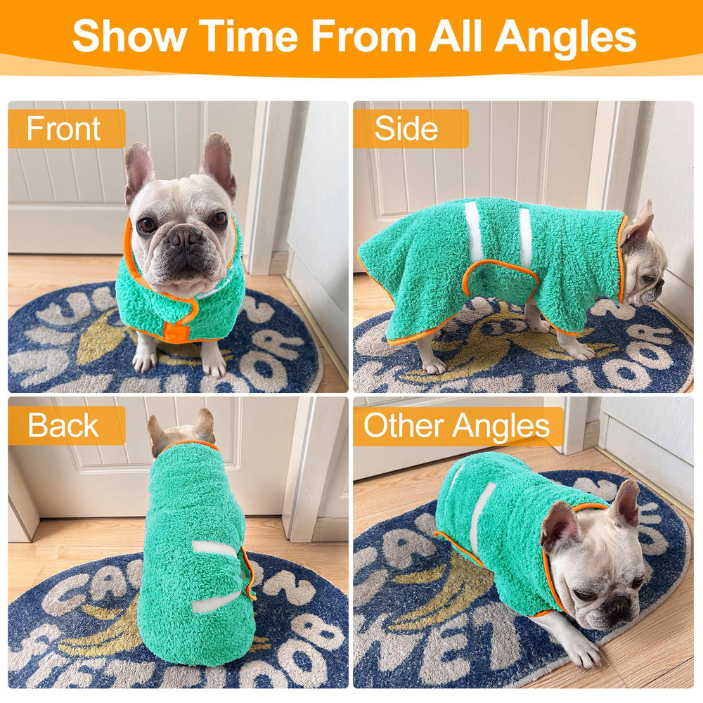 Unicorn Catcher dog bathrobe sizing guide for perfect fit S to XXL