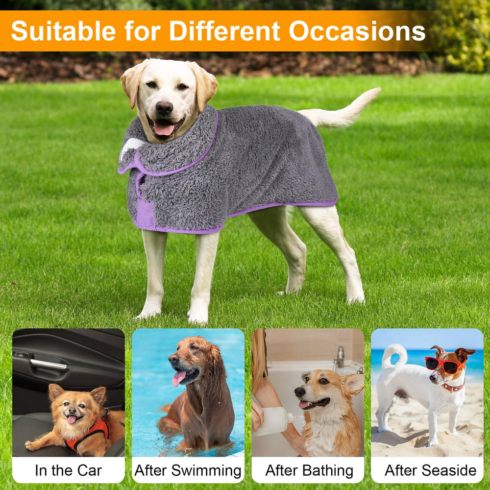 Unicorn Catcher dog bathrobe soft fleece warmth for winter comfort.