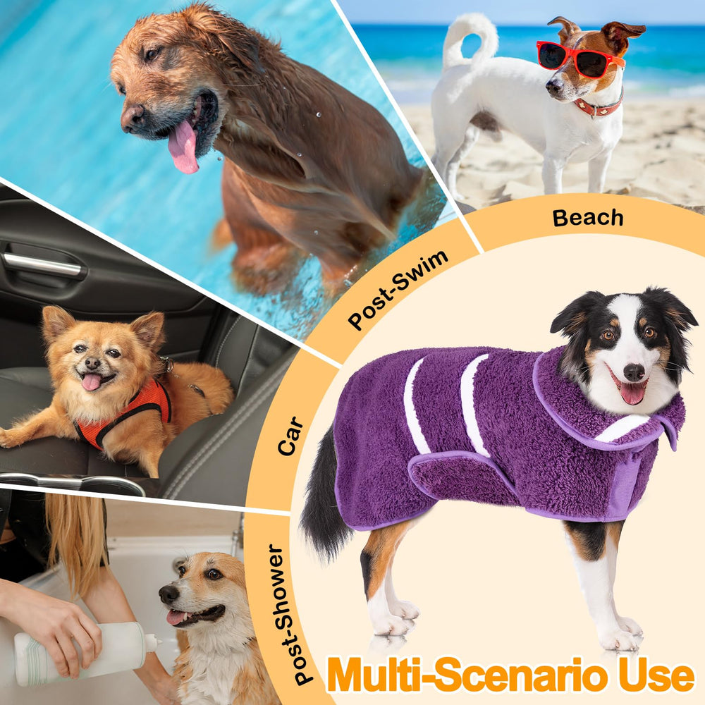 Unicorn Catcher dog bathrobe provides gentle warmth after baths