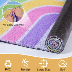 Unicorn Catcher mat being shaken or vacuumed for quick cleaning