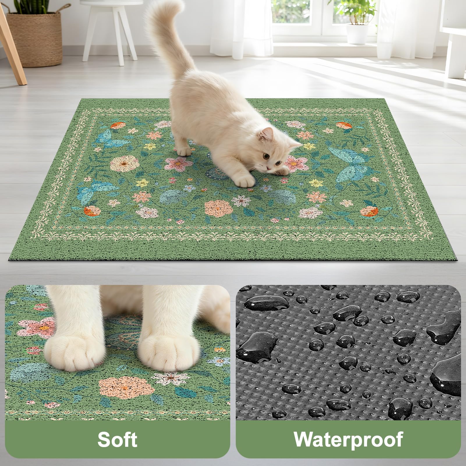 Unicorn Catcher waterproof back blocks moisture and protects floors.