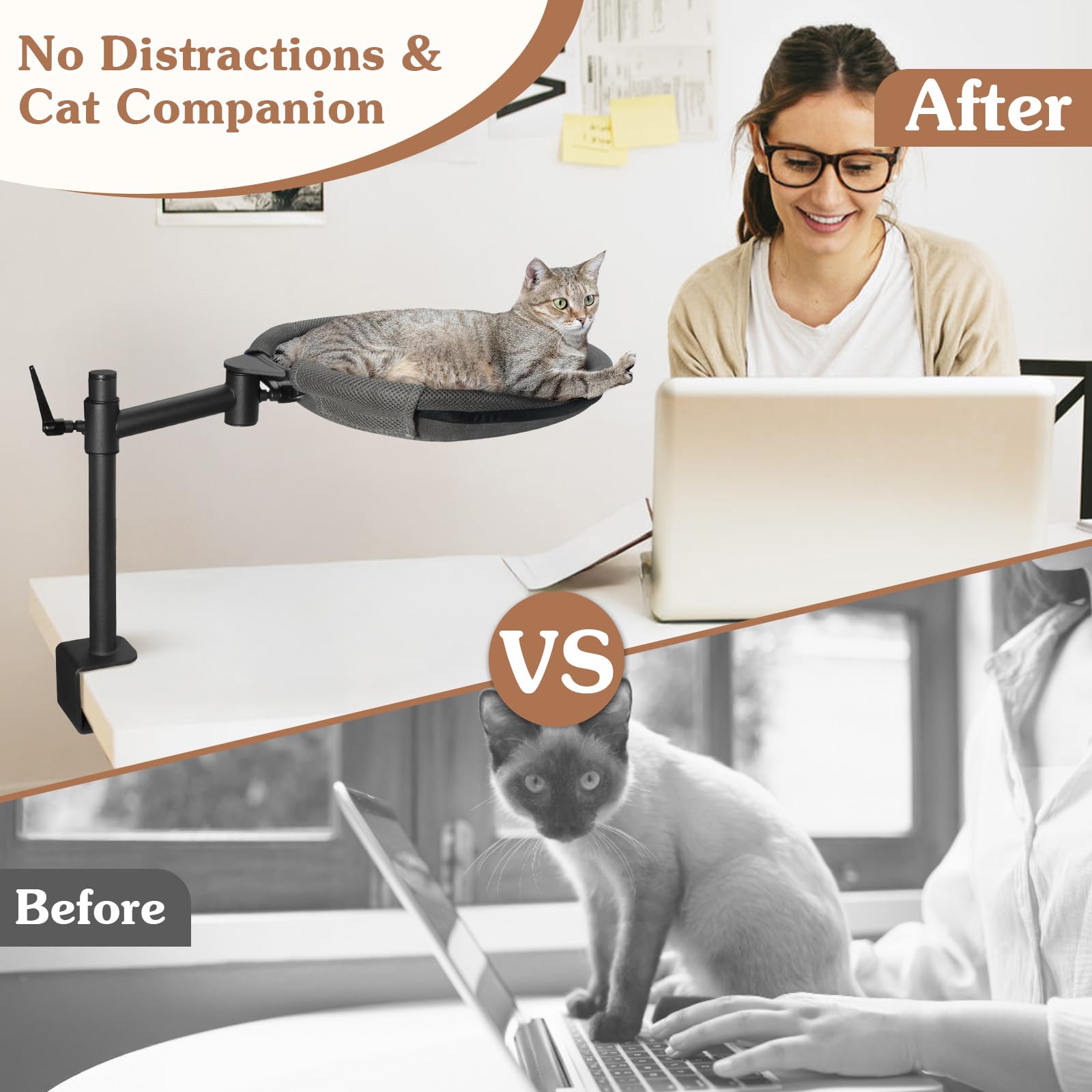 Unidevice Cat Desk Bed breathable mesh keeps air flowing and paws comfortable