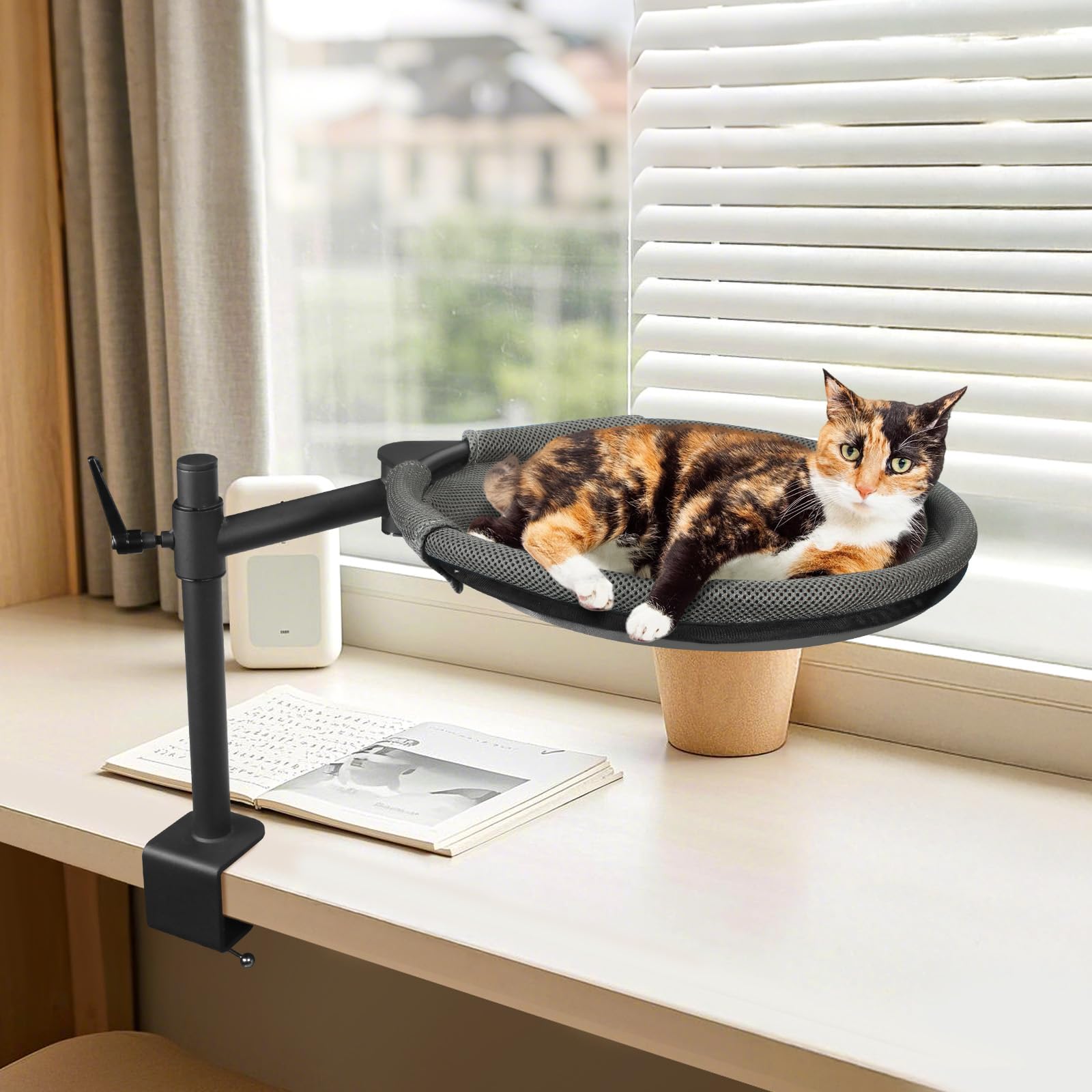 Unidevice Cat Desk Bed desk-thickness compatibility fits desks up to 2.2 inches