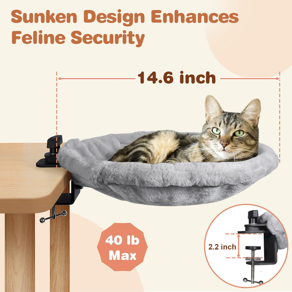 Unidevice Cat Desk Bed mesh-cover highlights breathable comfort for warm seasons and easy cleaning.