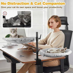 Unidevice Double Cat Desk Bed 360° rotation lets cats choose their preferred viewing angle.