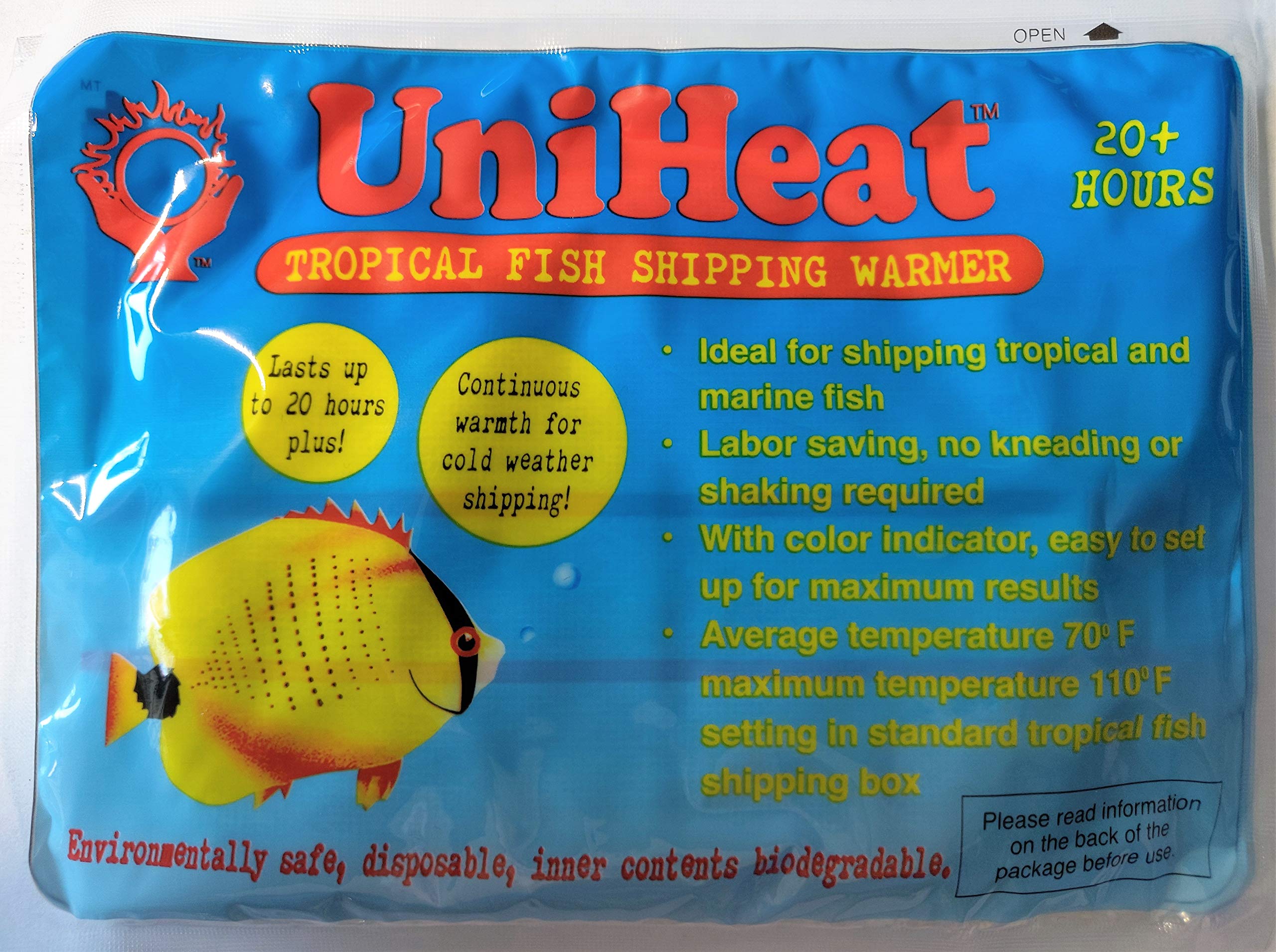 Uniheat shipping bag prep image shows sealing for better insulation in cold conditions.