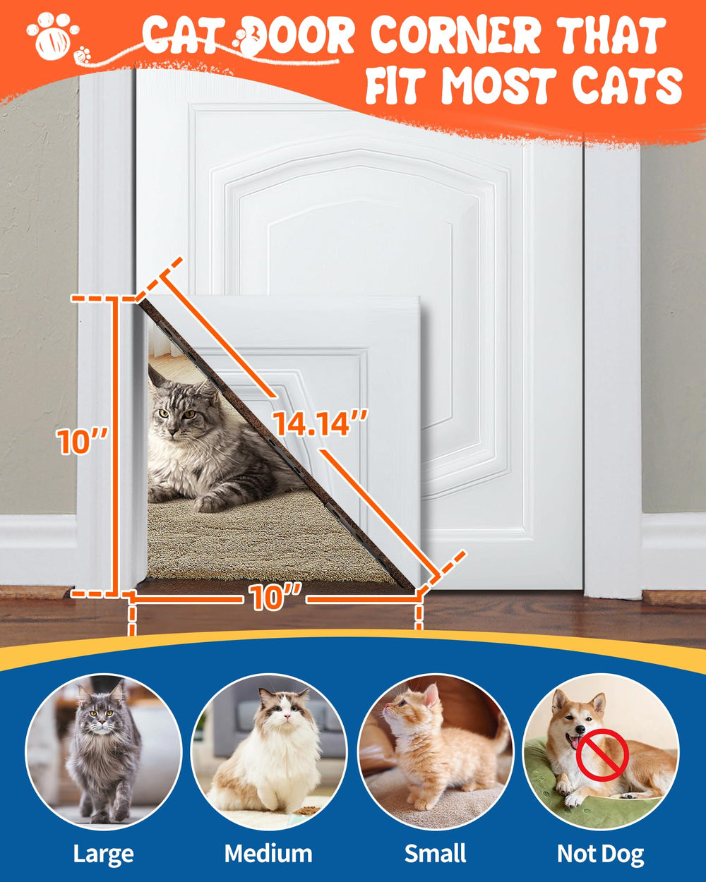 unikgryte cat door corner showcases stainless steel construction and smooth edges for scratch protection.