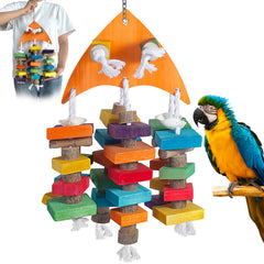 Unimaxlink 22-8 inch shell parrot toy with swinging shell scales for enrichment
