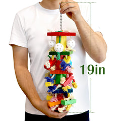 Unimaxlink parrot toy uses poplar wood and edible pigment for safe chewing