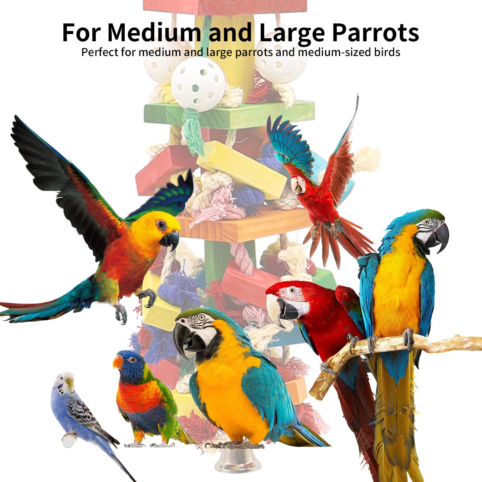 Unimaxlink parrot toy stainless steel chains provide secure, durable hanging