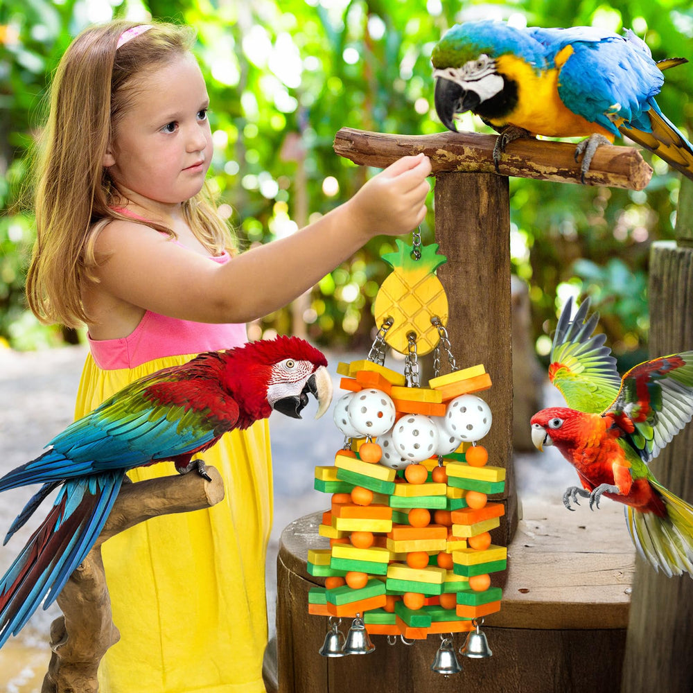 unimaxlink parrot toy ABS wiffle ball feeder adds interactive food play.