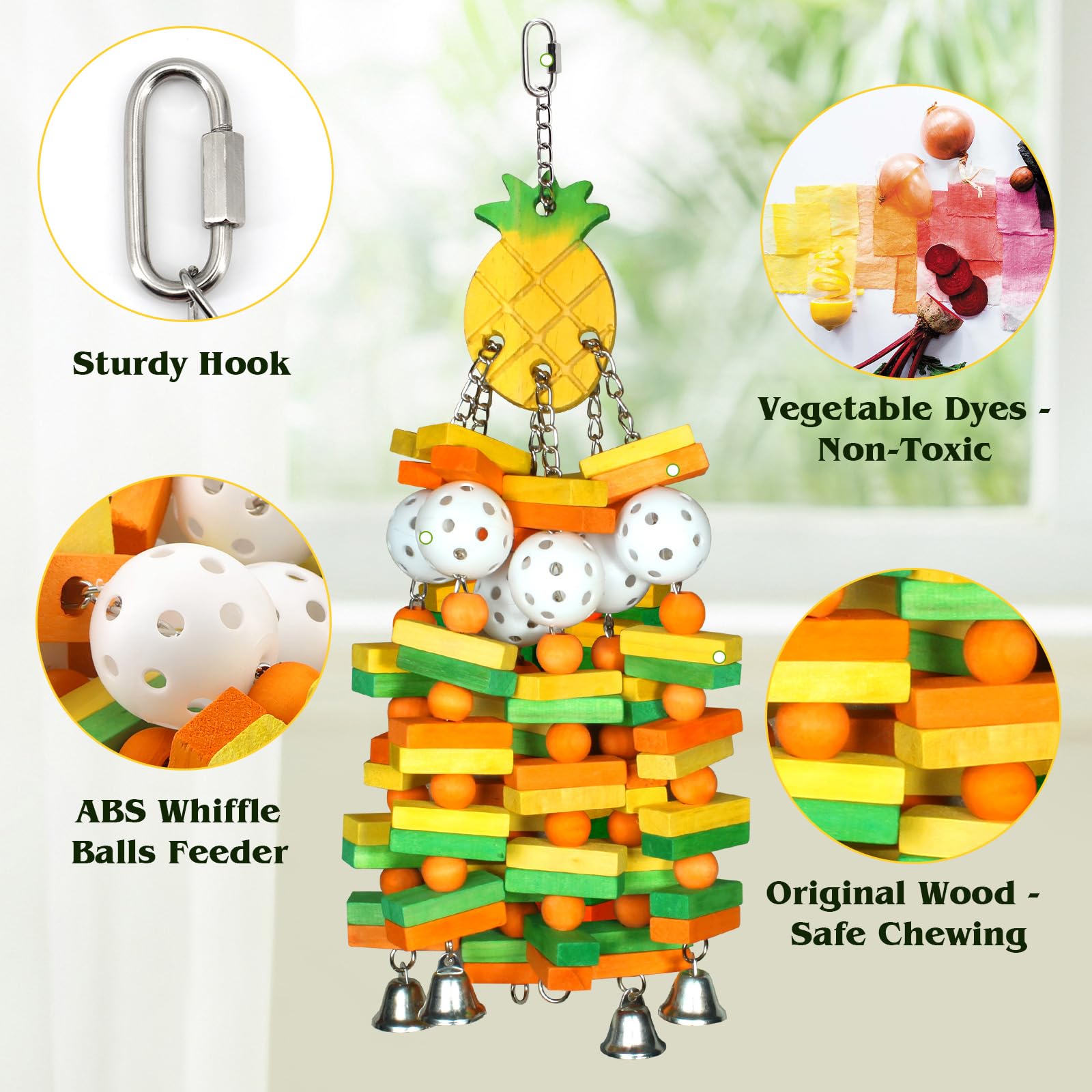 unimaxlink parrot toy poplar wood in natural color stimulates engaging chewing.