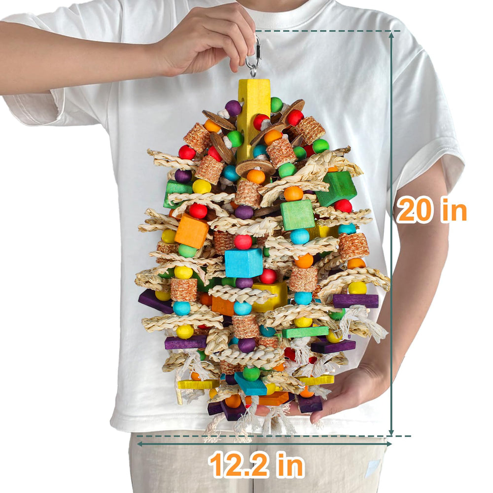 Unimaxlink parrot toy shows natural poplar wood textures for enrichment