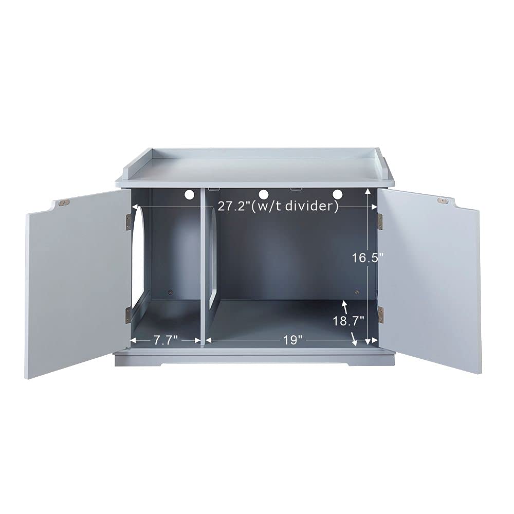 unipaws cat litter enclosure dog-proof design with robust hinges and sealed panel