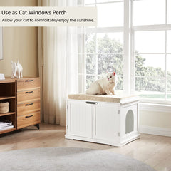 Unipaws cat litter box enclosure hidden entrance preserves privacy in room