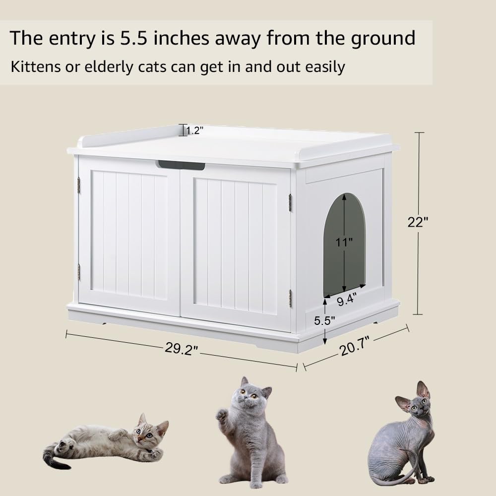 Unipaws cat litter box enclosure white decor complements modern homes