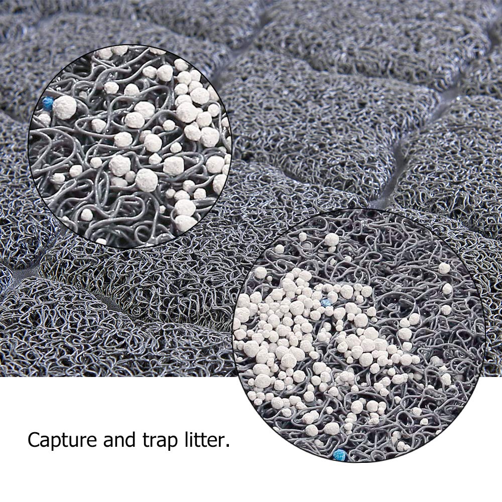 Unipaws mat side view shows deep grooves for litter capture