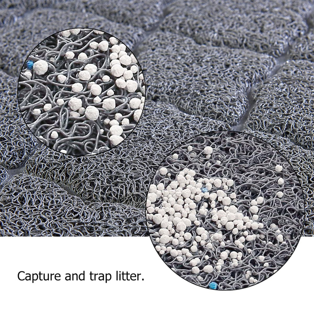 Unipaws cat litter trapping mat close-up of thick coils and deep grooves for containment