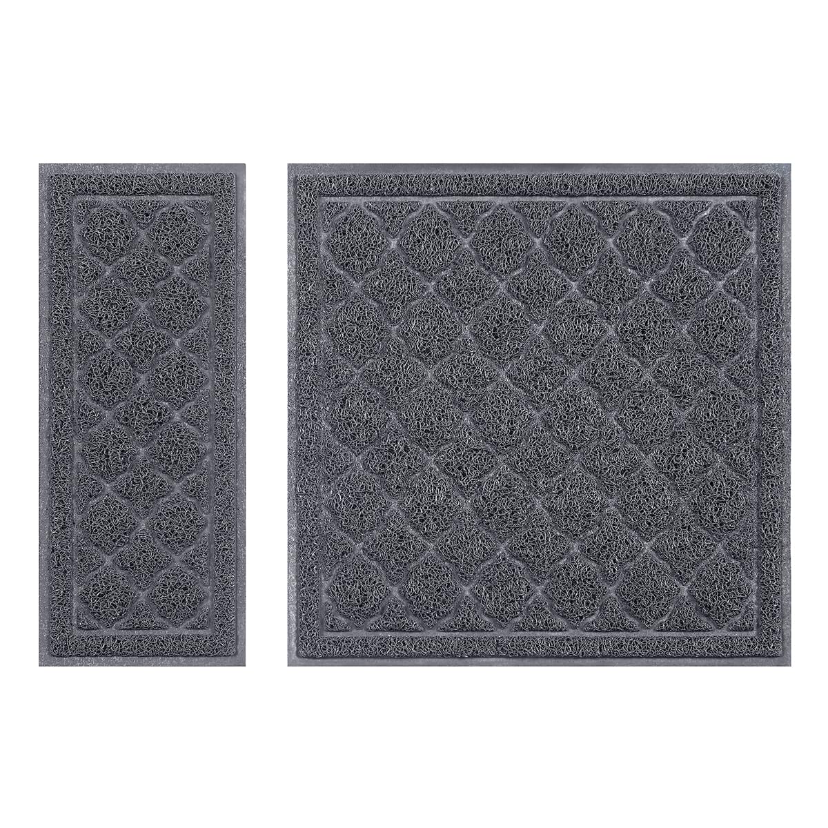 Unipaws cat litter trapping mat top view highlights dense coils that trap litter effectively