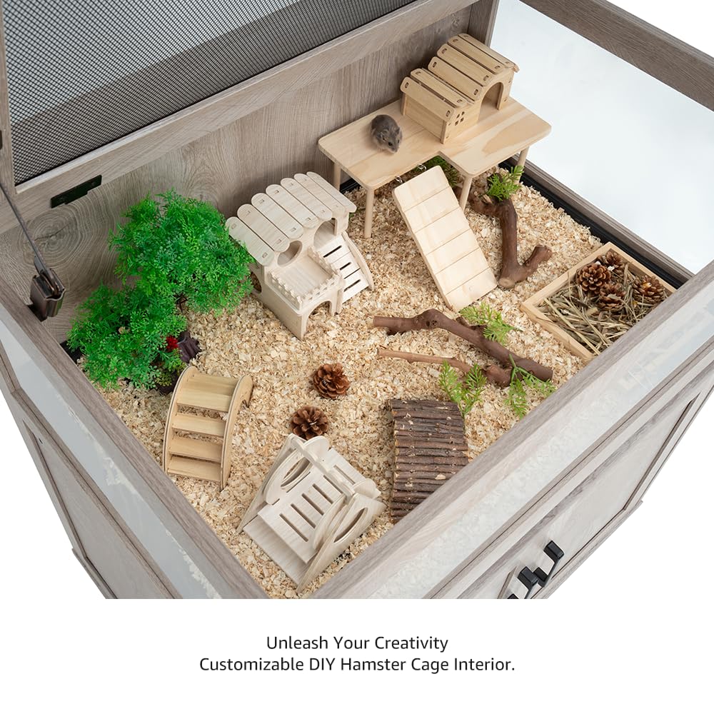 Unipaws hedgehog cage furniture-style exterior blends with home decor.