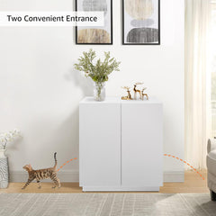 Unipaws tall cat litter box enclosure adjustable shelves tailor storage space