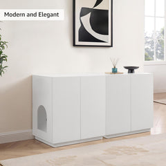 Unipaws tall cat litter box enclosure hides litter and helps contain odors