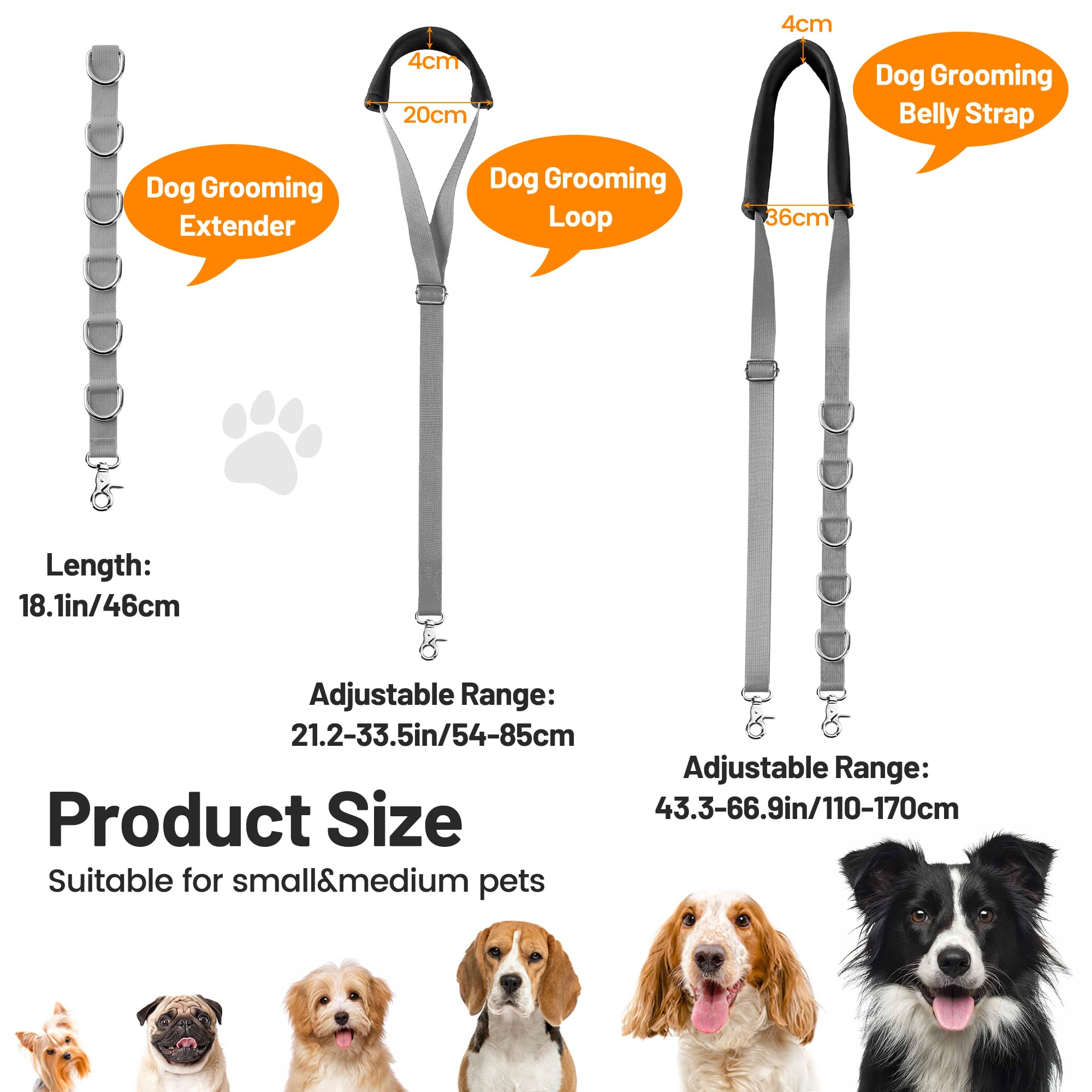 Uni PNR dog grooming table arm extender shown with adjustable clamp for versatile heights