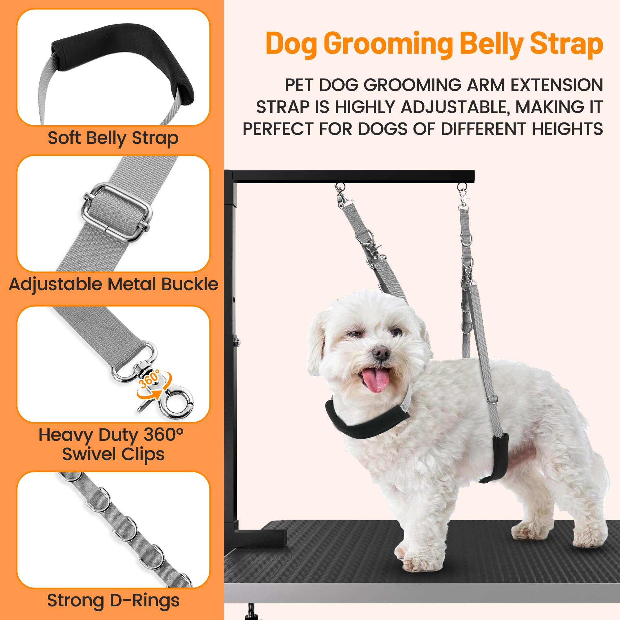 Uni PNR restraint loop highlights durable nylon construction for stable grooming sessions