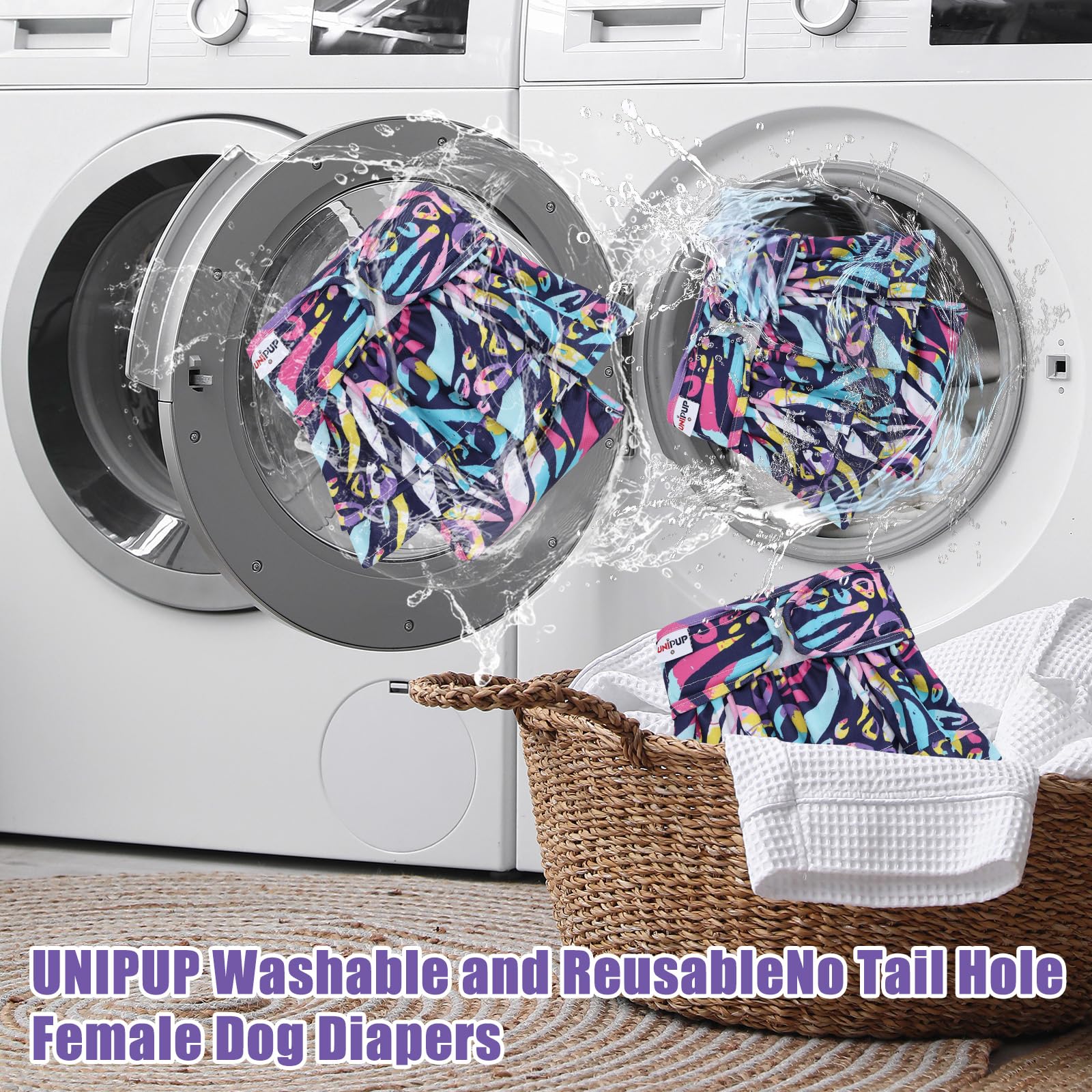 UNIPUP adjustable-hook-loop fit allows easy sizing and quick diaper changes.