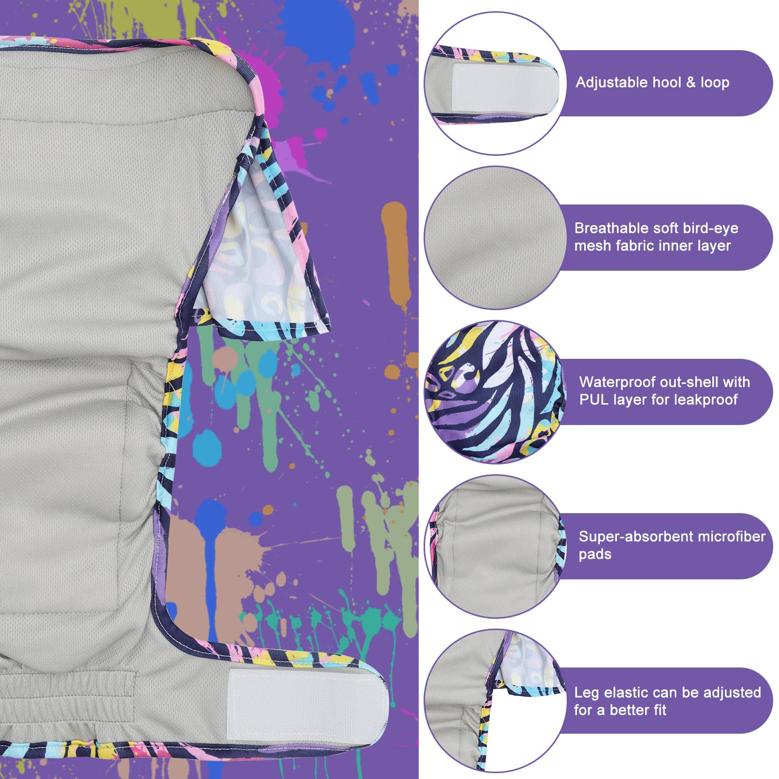 UNIPUP sewn-in-absorbent-pad keeps leaks contained for comfortable all-day wear.