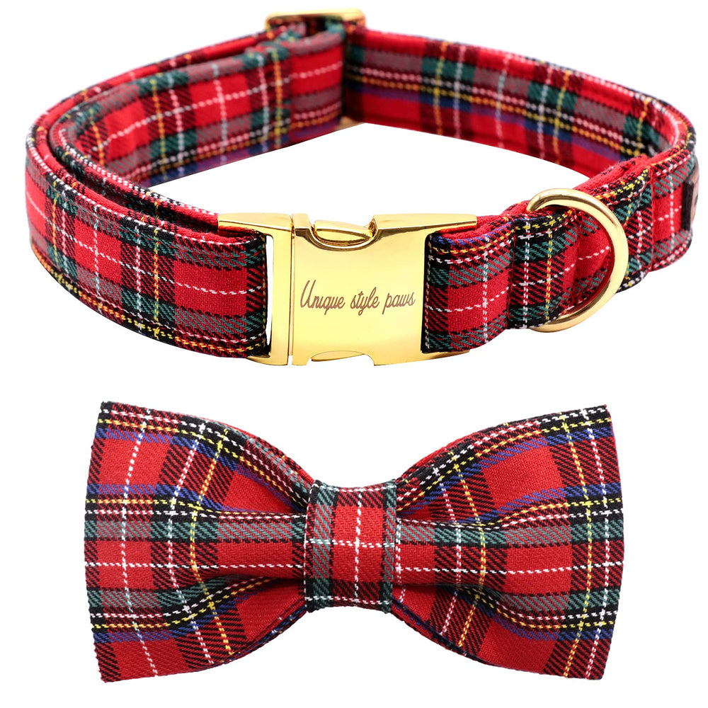 Unique Style Paws Christmas dog collar bow for festive holiday photos.