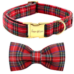 Unique Style Paws Christmas dog collar bow for festive holiday photos.