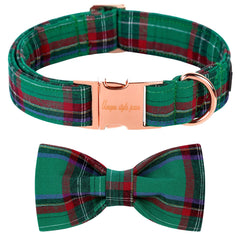 Unique Style Paws collar with detachable bow tie on a dog for a festive look.