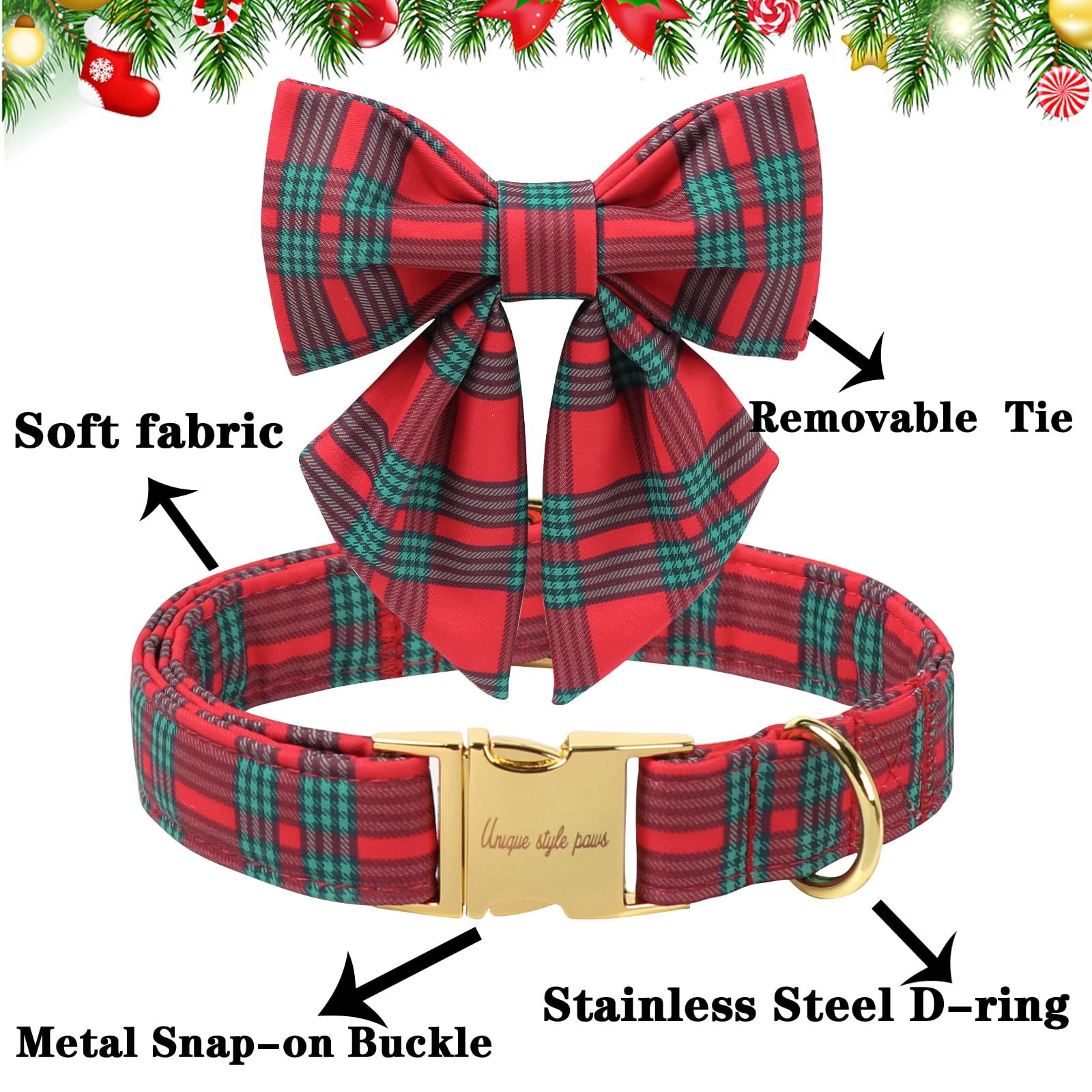Unique Style Paws cotton dog collar close-up shows soft, breathable comfort.