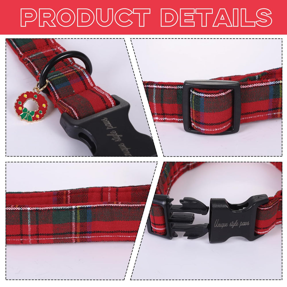 Unique Style Paws dog collar pendant detail highlighting festive charm