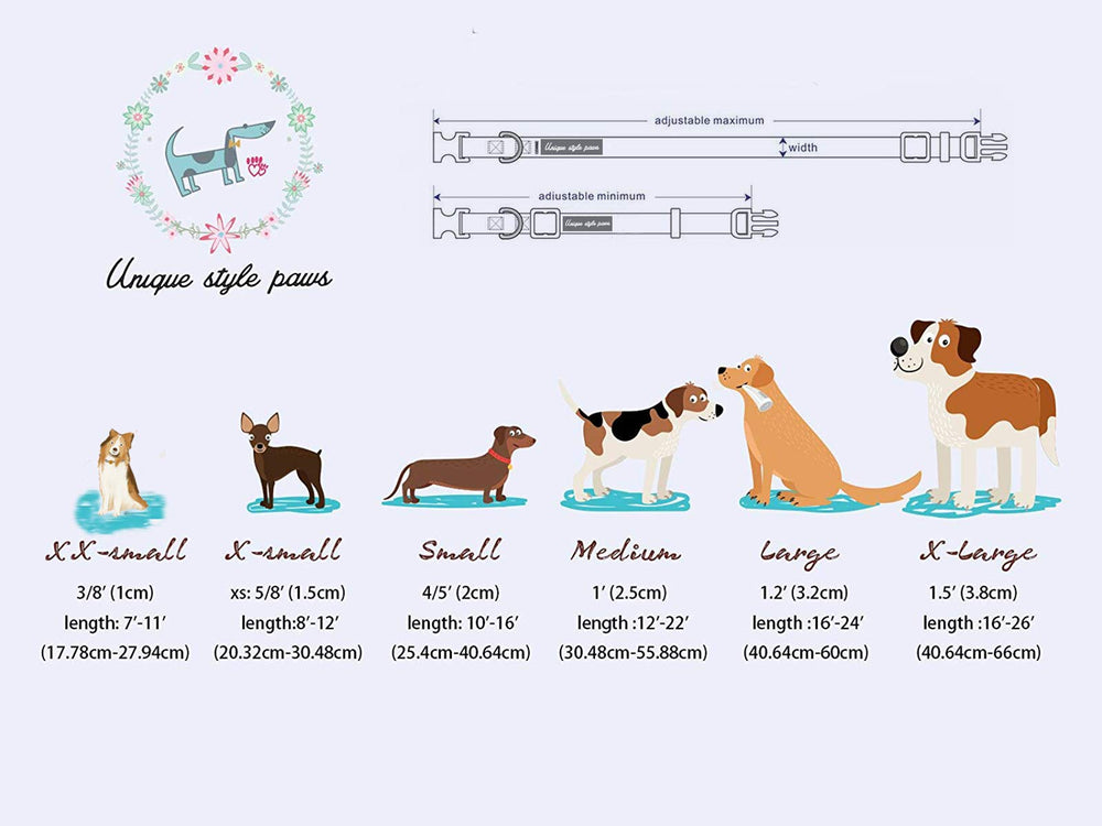 Unique Style Paws lazo desmontable, lavable a mano con agua y jabón suave