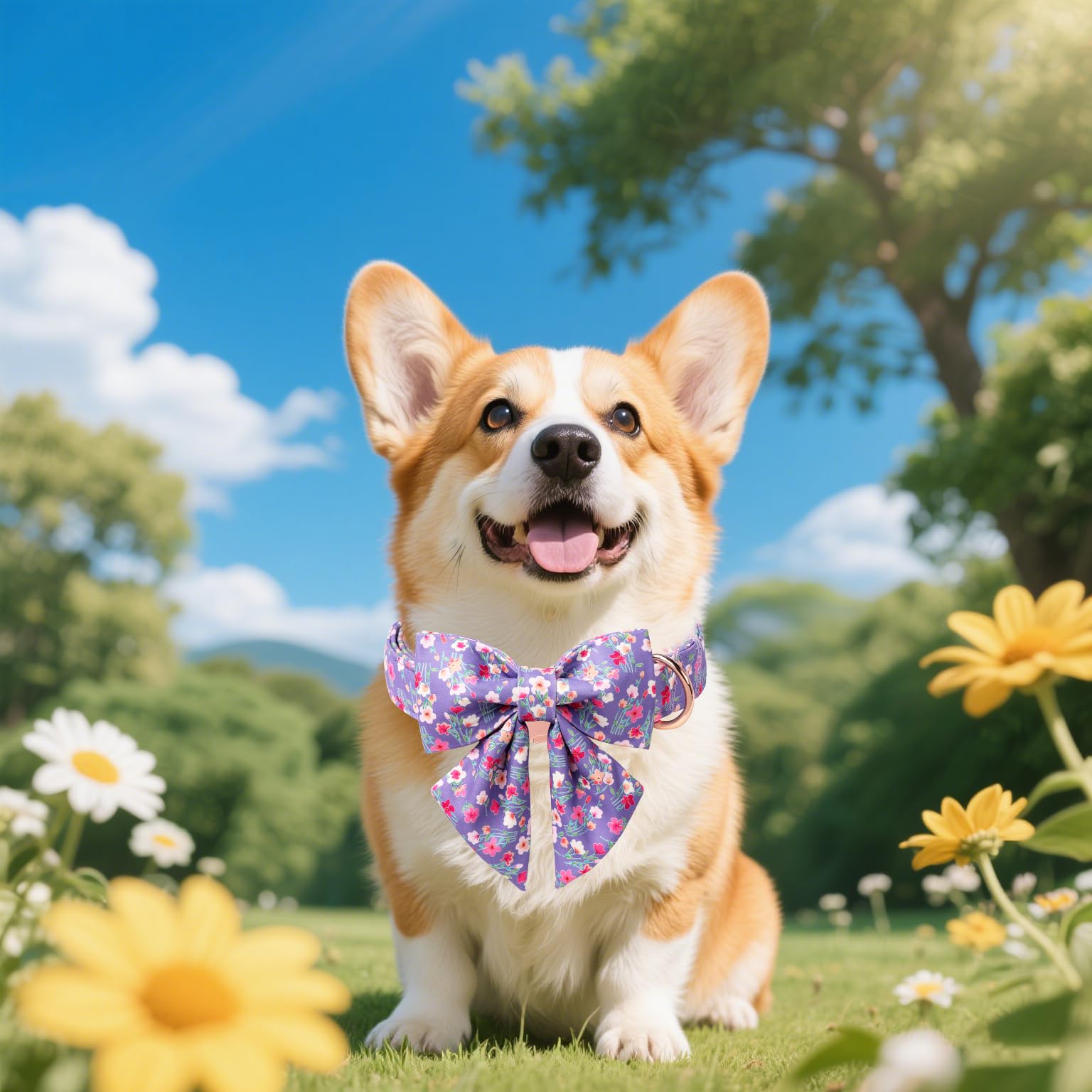 Unique Style Paws spring-summer design on a dog collar highlights playful seasonal style.