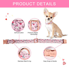 Unique Style Paws Valentine Rainbow Unicorn collar adjustable sizes ensure a comfy fit