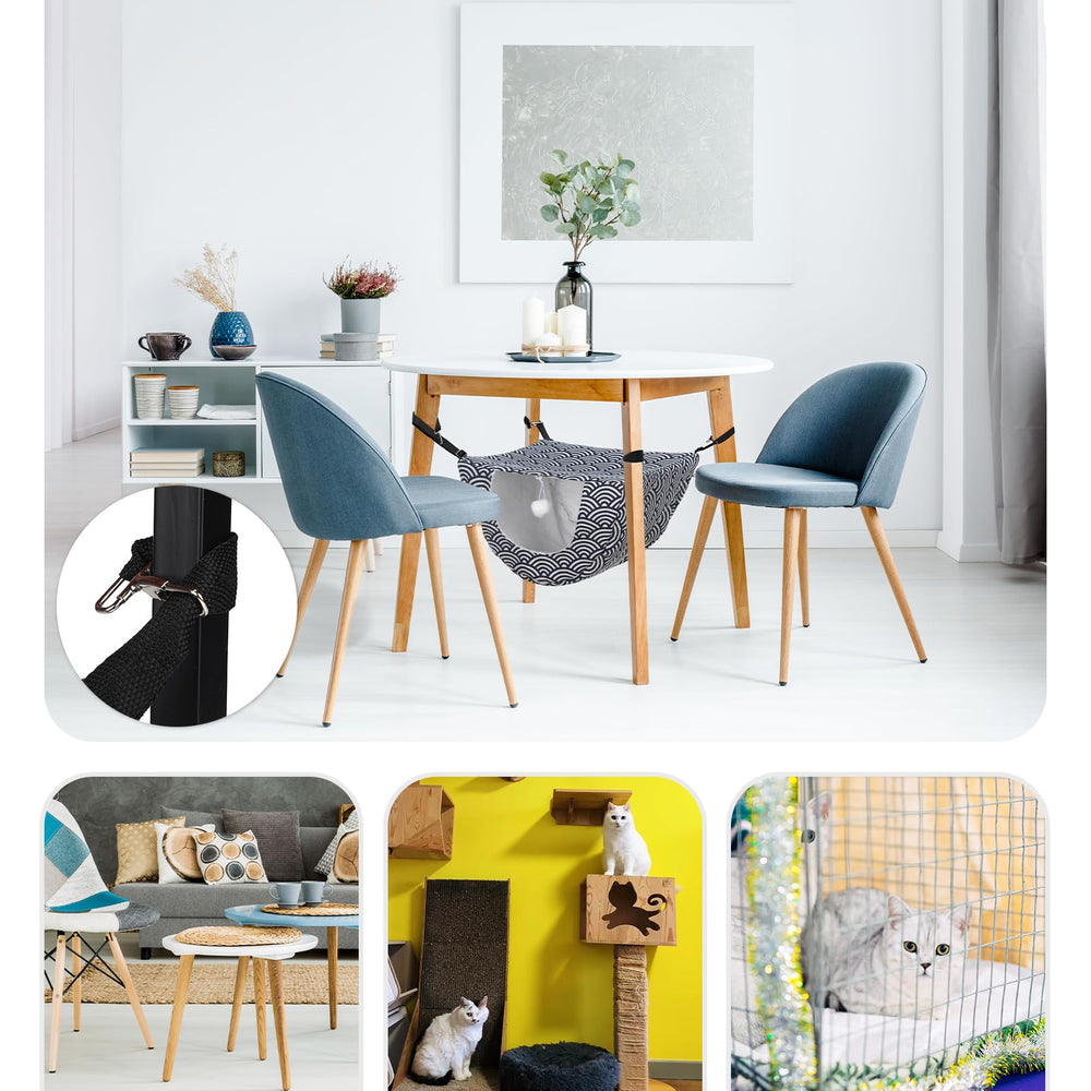 Unittype cat hammock pom-ball-feature invites interactive play and nibble-friendly engagement