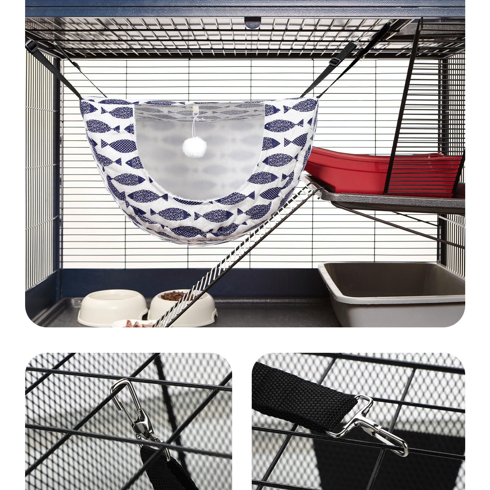 Unittype cat hammock space-saving-hanging-design helps optimize room layout