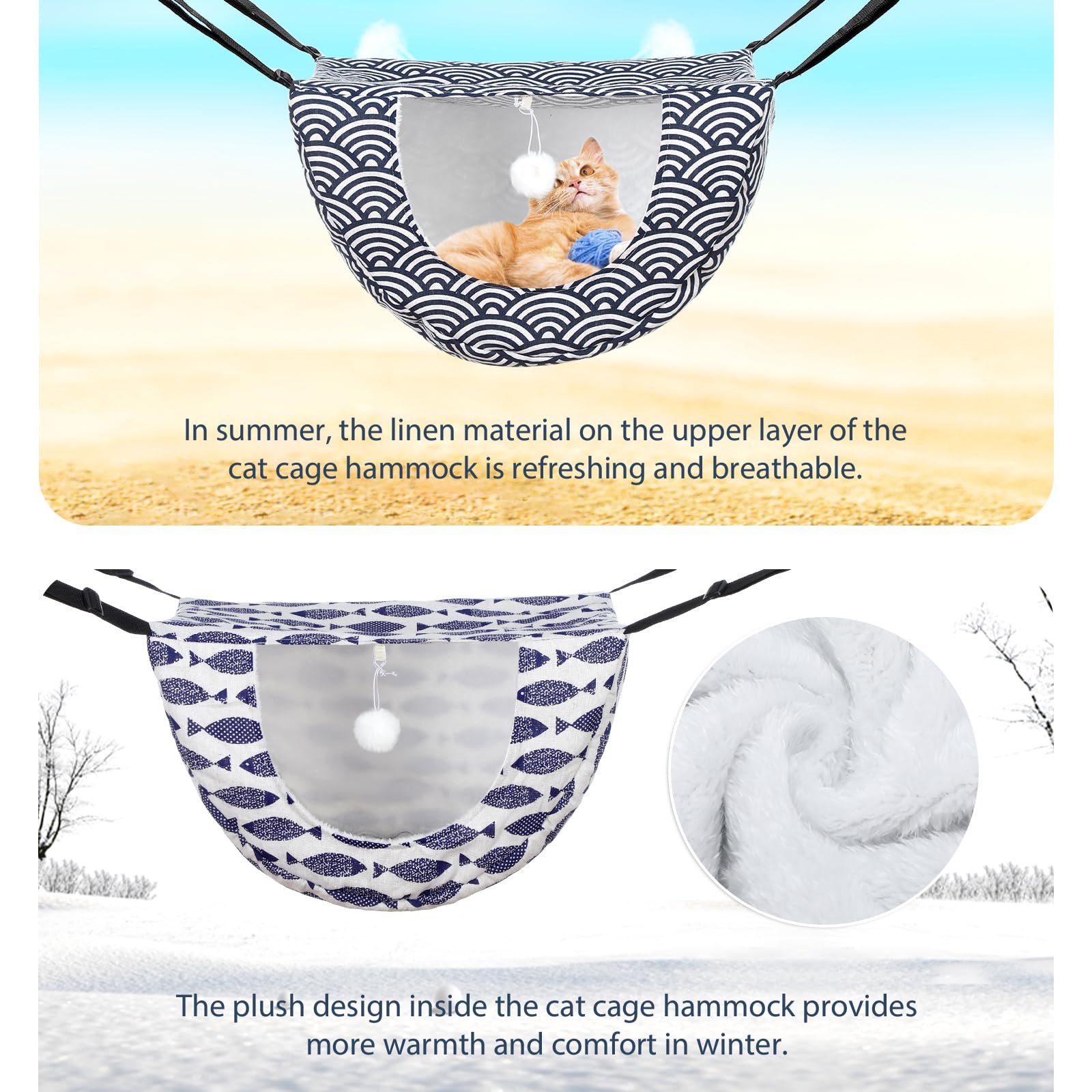 Unittype cat hammock washable-easy-clean demonstrates machine or hand washing convenience