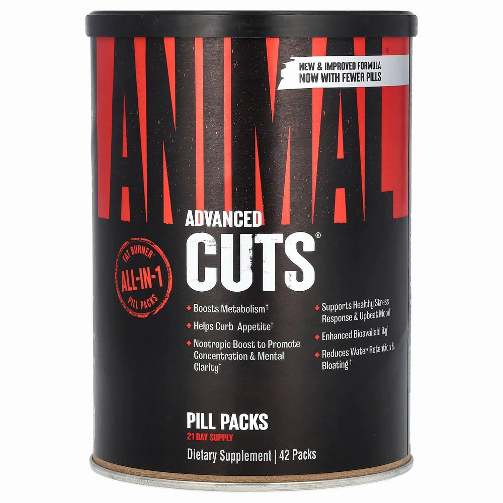 Universal Nutrition Animal Cuts packets front label for workout energy support