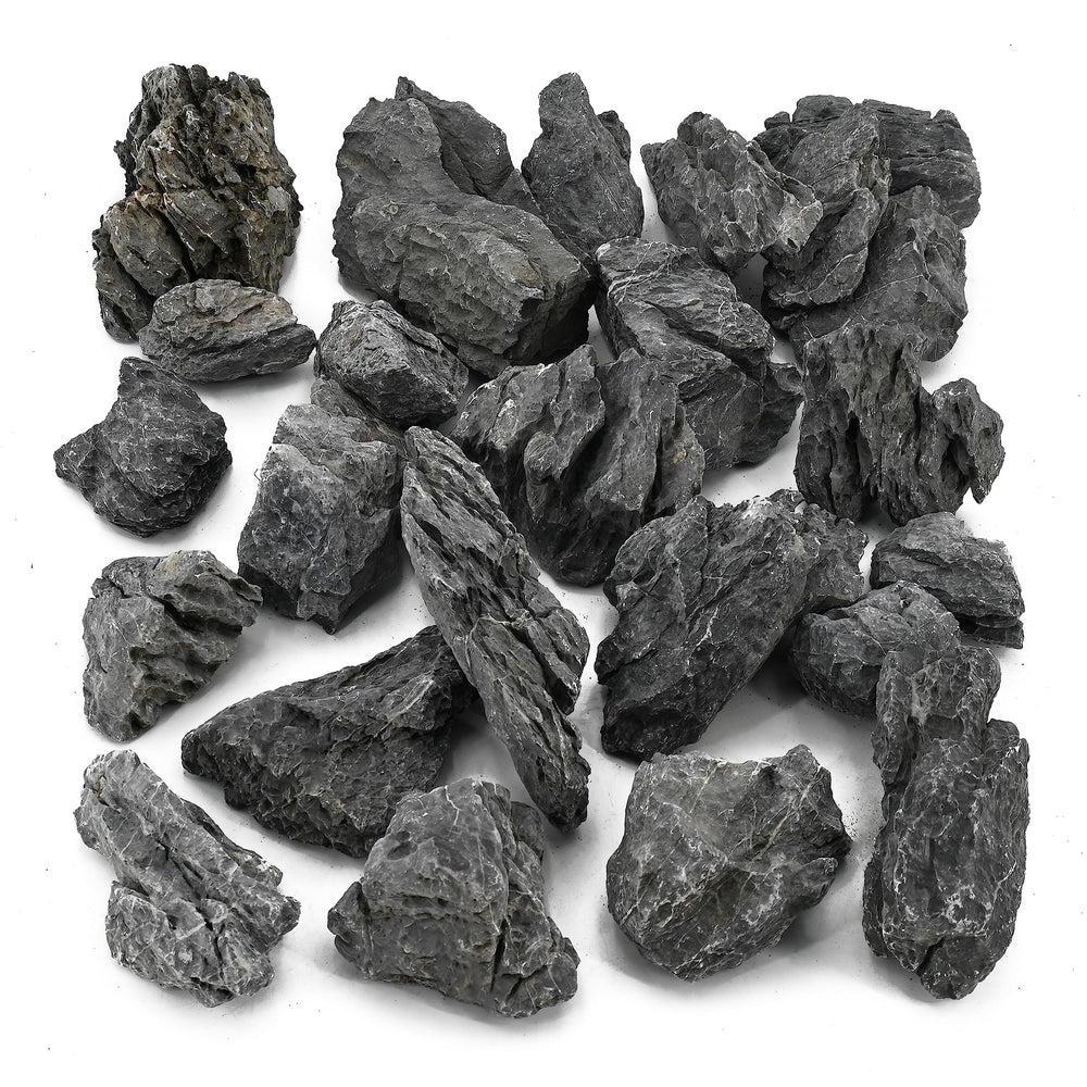 Unocho Seiryu rock stones front view showing rugged surfaces ideal for plant anchoring
