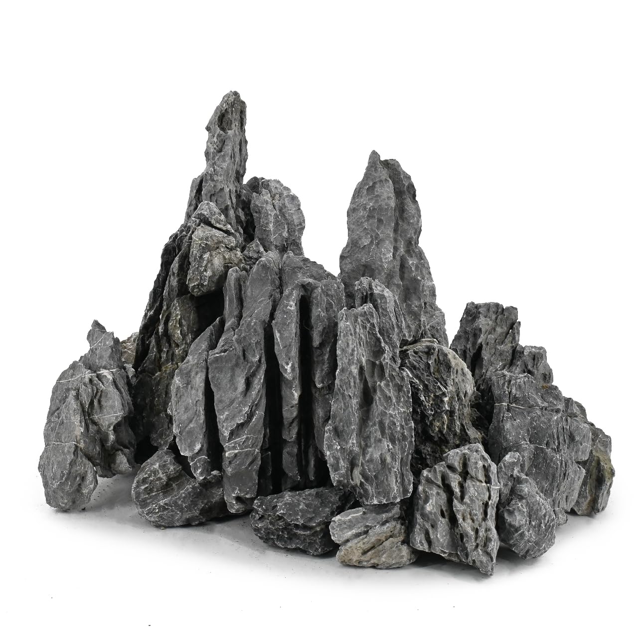Unocho Seiryu rock aquarium stones side view highlighting natural texture for dramatic aquascapes