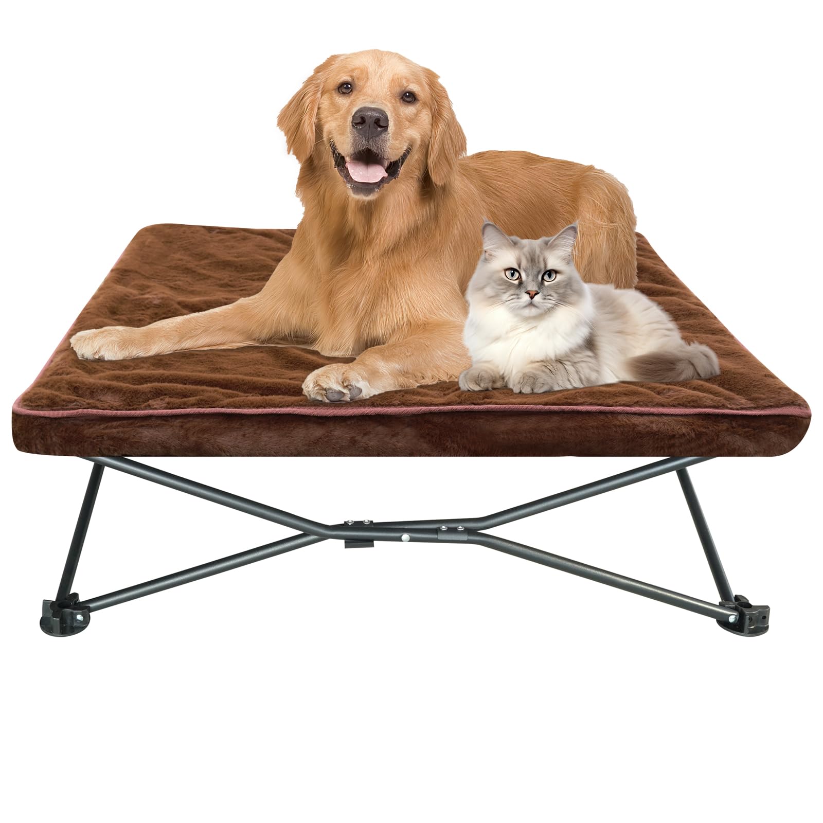 Unp 36 by 36 inch bed offers a roomy resting area.