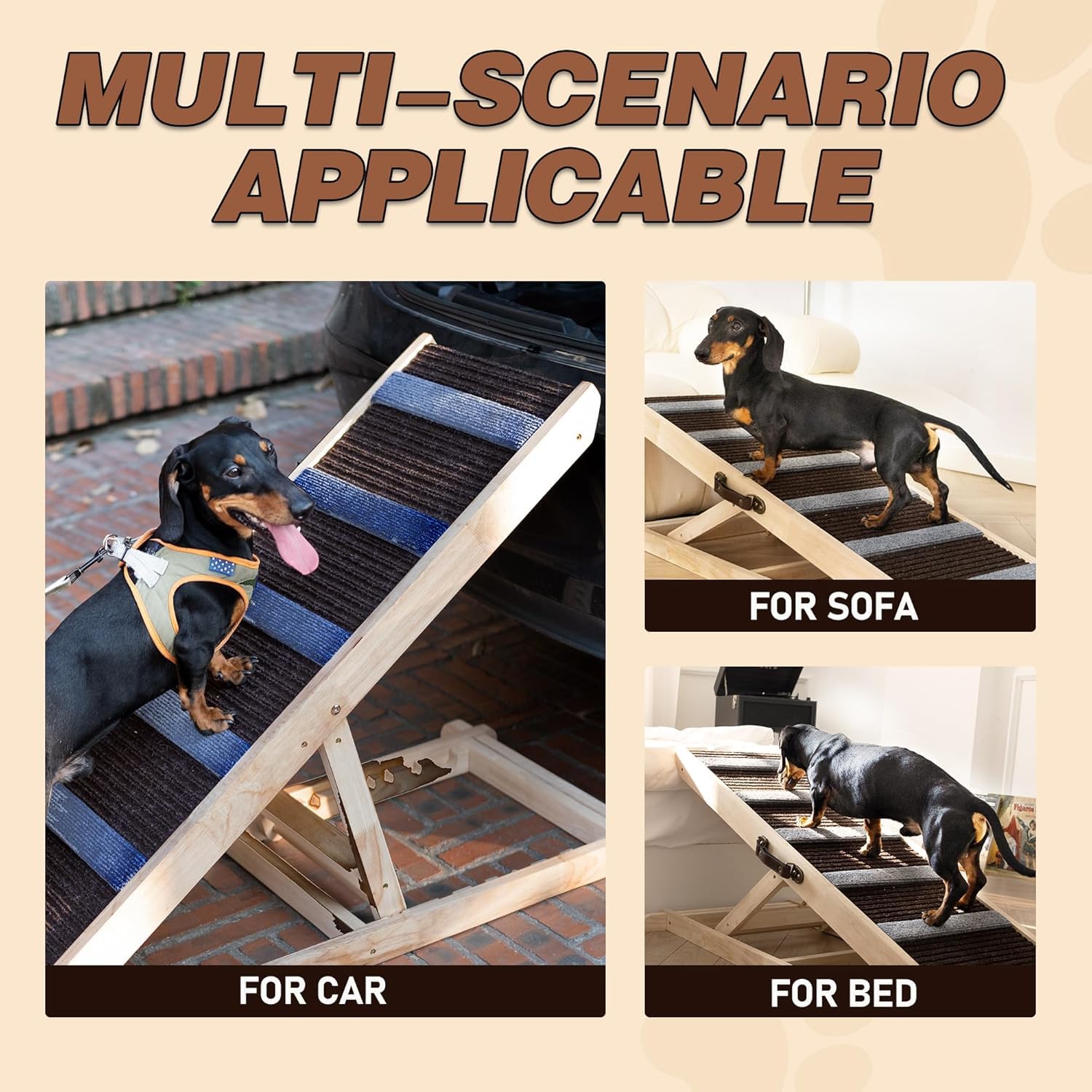 UNQBWE dog ramp trunk storage enables easy transport after walks or visits.