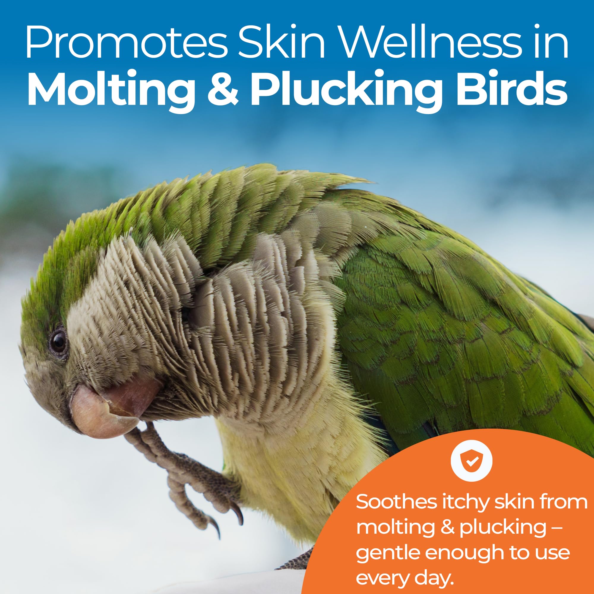 UnRuffledRx Daily-use bird mist—hydrating spray during molting for comfortable grooming.