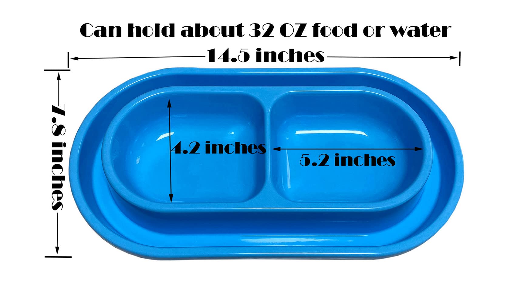 UOBALASE Ant Away Bowl blue top view emphasizes wide moat and easy cleaning.